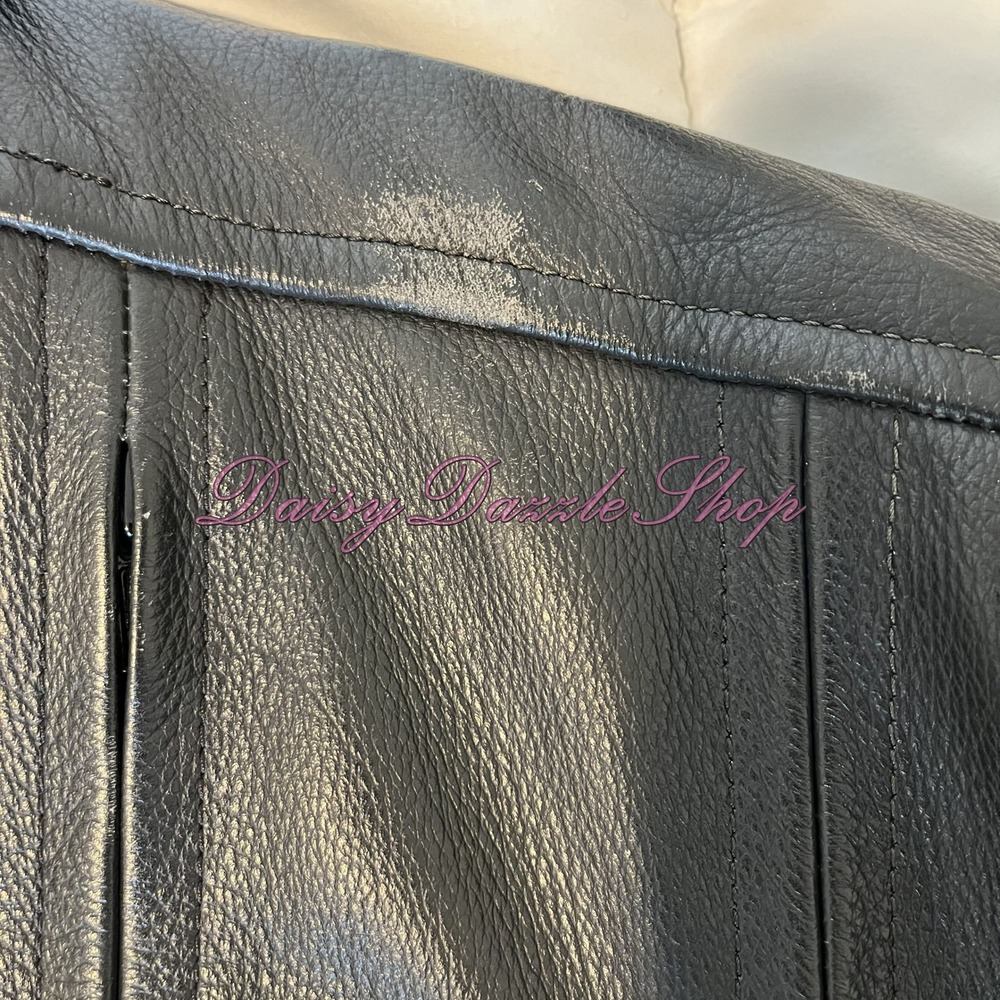 🏍️River Road Men's Leather MC Jacket Sz 46 Black W/ Thinsulate Liner HD Patch - Picture 13 of 16